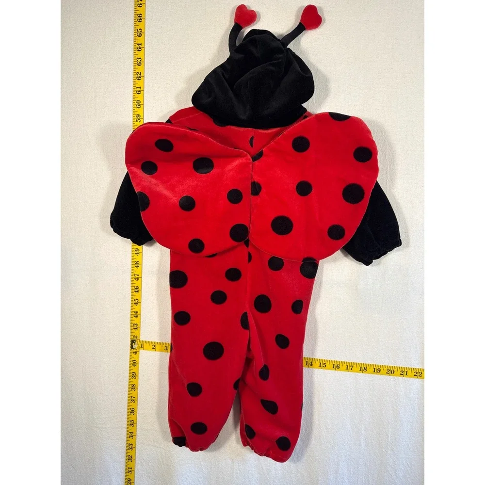 Miniwear Ladybug Costume Kids 12M Red Black Polka Dot Hooded Winged Jumpsuit